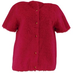 Kurzarmjacke von Automotiv aus Fucsia Pelz in Silber NWOT