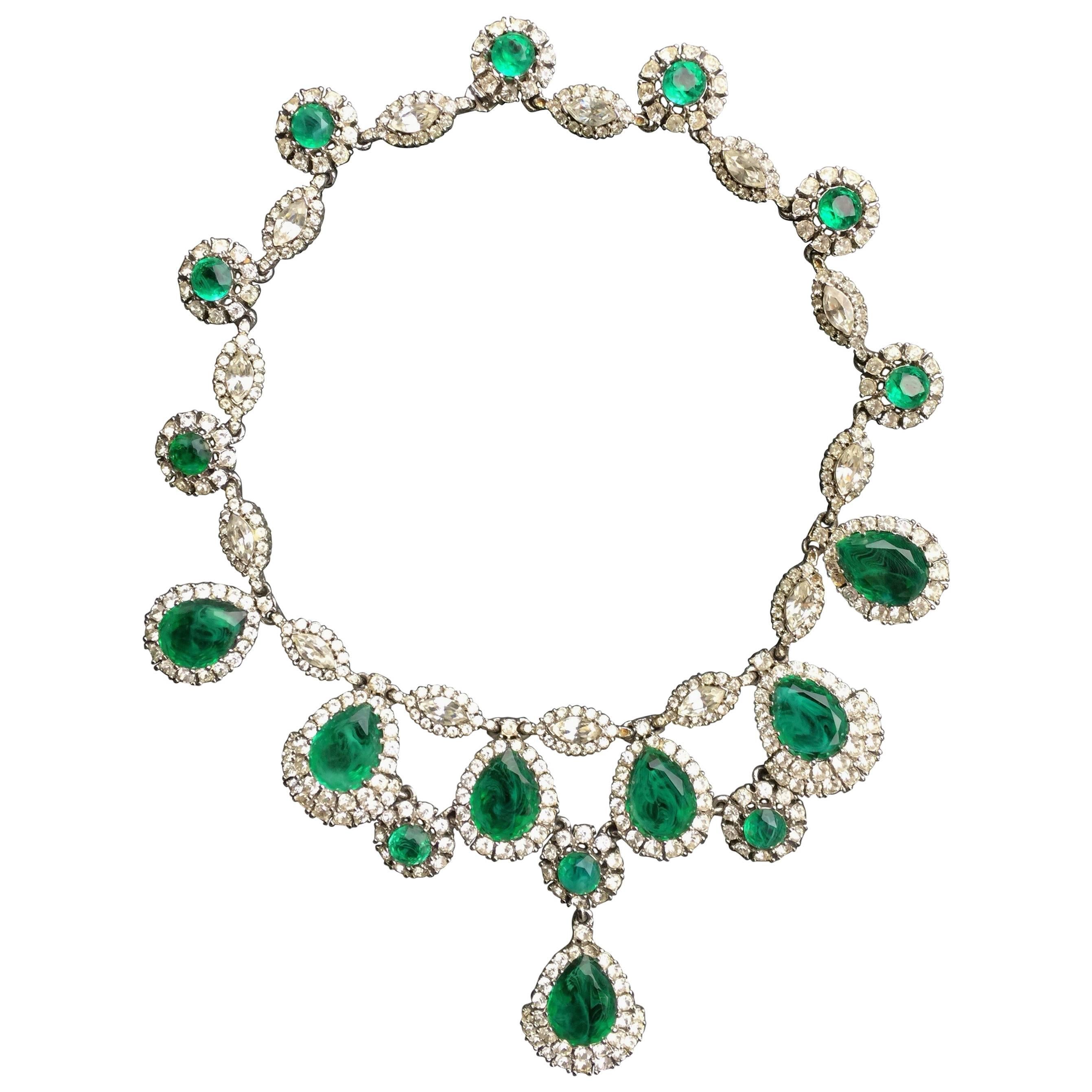 Ciner emerald colored crystal necklace