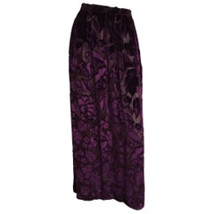 Jewel tone purple velvet floral maxi skirt