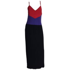 Vintage Chloe purple and red color block dress