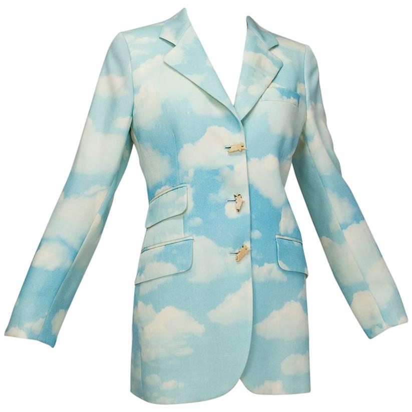 Moschino René Magritte Cloudy Sky Surrealism Blazer, 1992