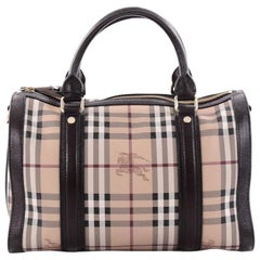 Burberry Alchester Bowling Bag Haymarket Coated Canvas and Leather Medium