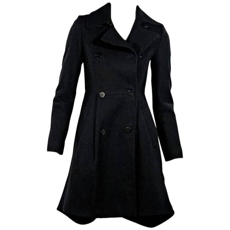 Grey All Saints Wool A-Line Coat For Sale at 1stDibs