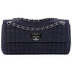 Chanel CC Lock Bubble Flap Bag Quilted Iridescent Calfskin Large