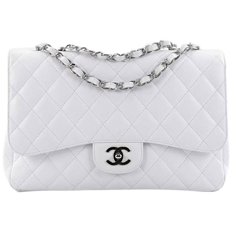 Chanel Classic Single Flap Bag Quilted Caviar Jumbo