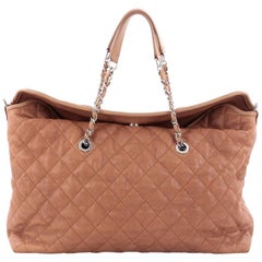 Chanel French Riviera Fold Tote Quilted Caviar Large