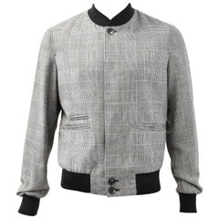 Alexander McQueen Grey Prince of Wales Check Cashmere Bomber Jacket A/W 14