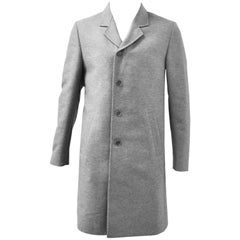 Calvin Klein Grey Long Coat with Double Collar Details
