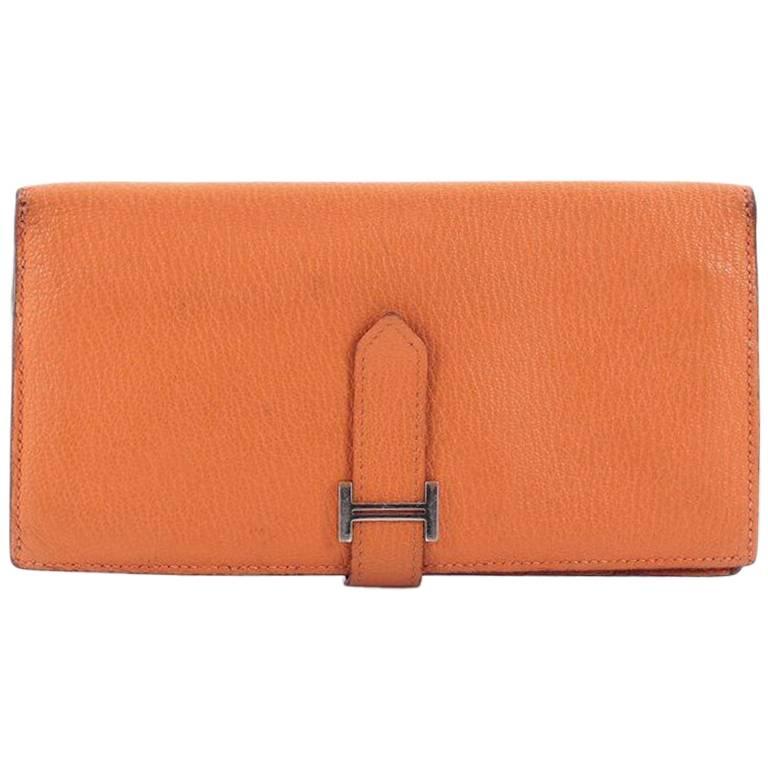 Hermes Bearn Chevre Mysore Long Wallet 