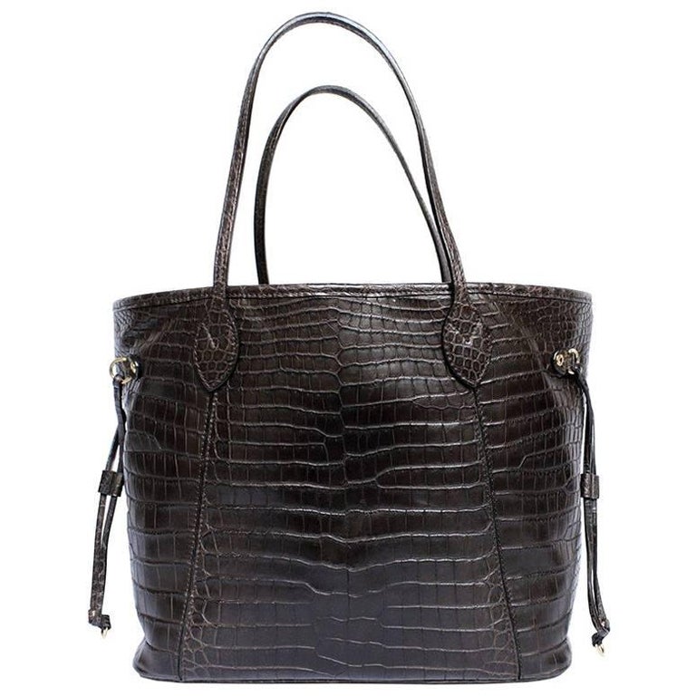 LOUIS VUITTON &#39;Neverfull&#39; bag in Soft Tobacco Alligator Leather For Sale at 1stdibs
