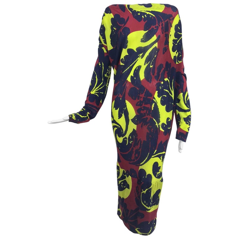Vivienne Westwood Anglomania asymetrical print knit jersey dress at 1stDibs