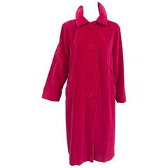 Vintage Marguerite Rubel San Francisco bright pink velvet coat 1960s