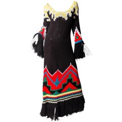 Vintage Hand Crocheted Medium Maxi Dress 