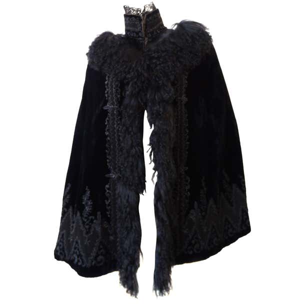 1890s Victorian Era Silk Velvet Fur Cape at 1stDibs | victorian fur ...