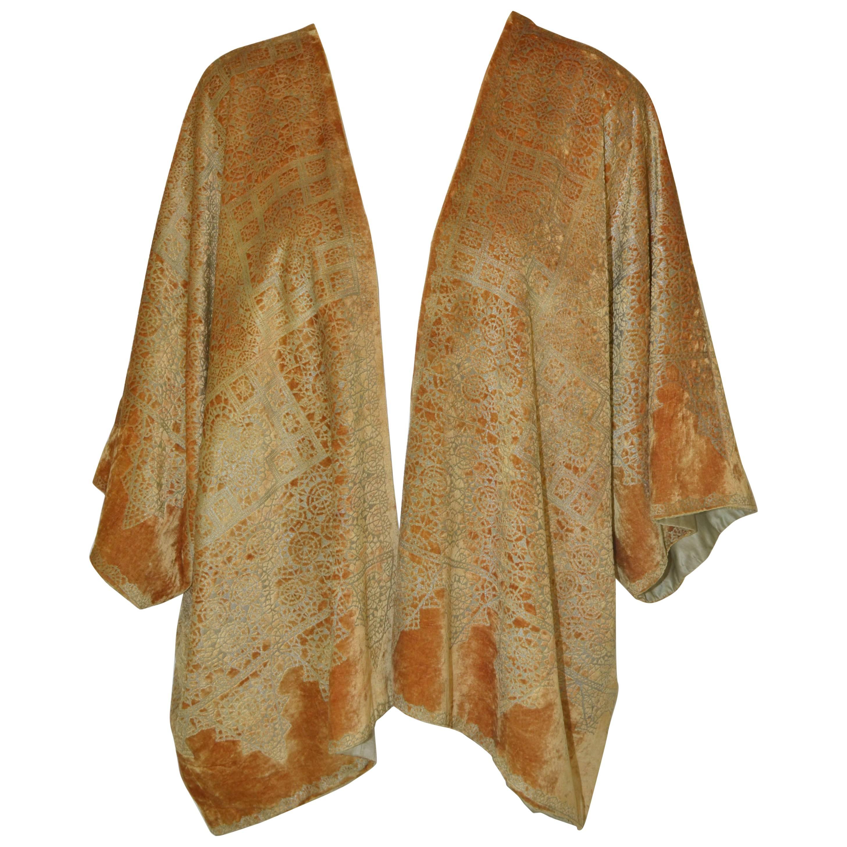 Mariano Fortuny 1920's Stenciled Velvet Evening Jacket