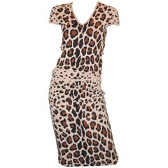 Dolce and Gabbana Knit Leopard Skirt Set