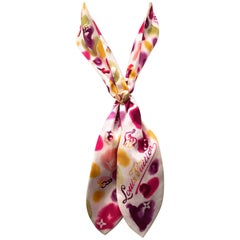Louis Vuitton Silk Scarf with Gold Tone Scarf Ring