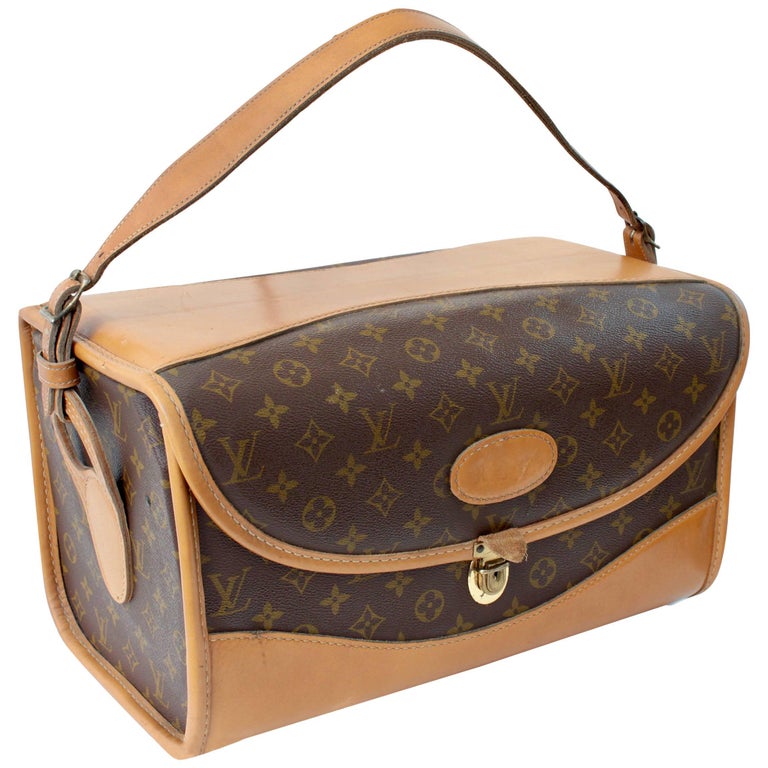 Louis Vuitton French Company Train Case Travel Beauty Bag Monogram Rare