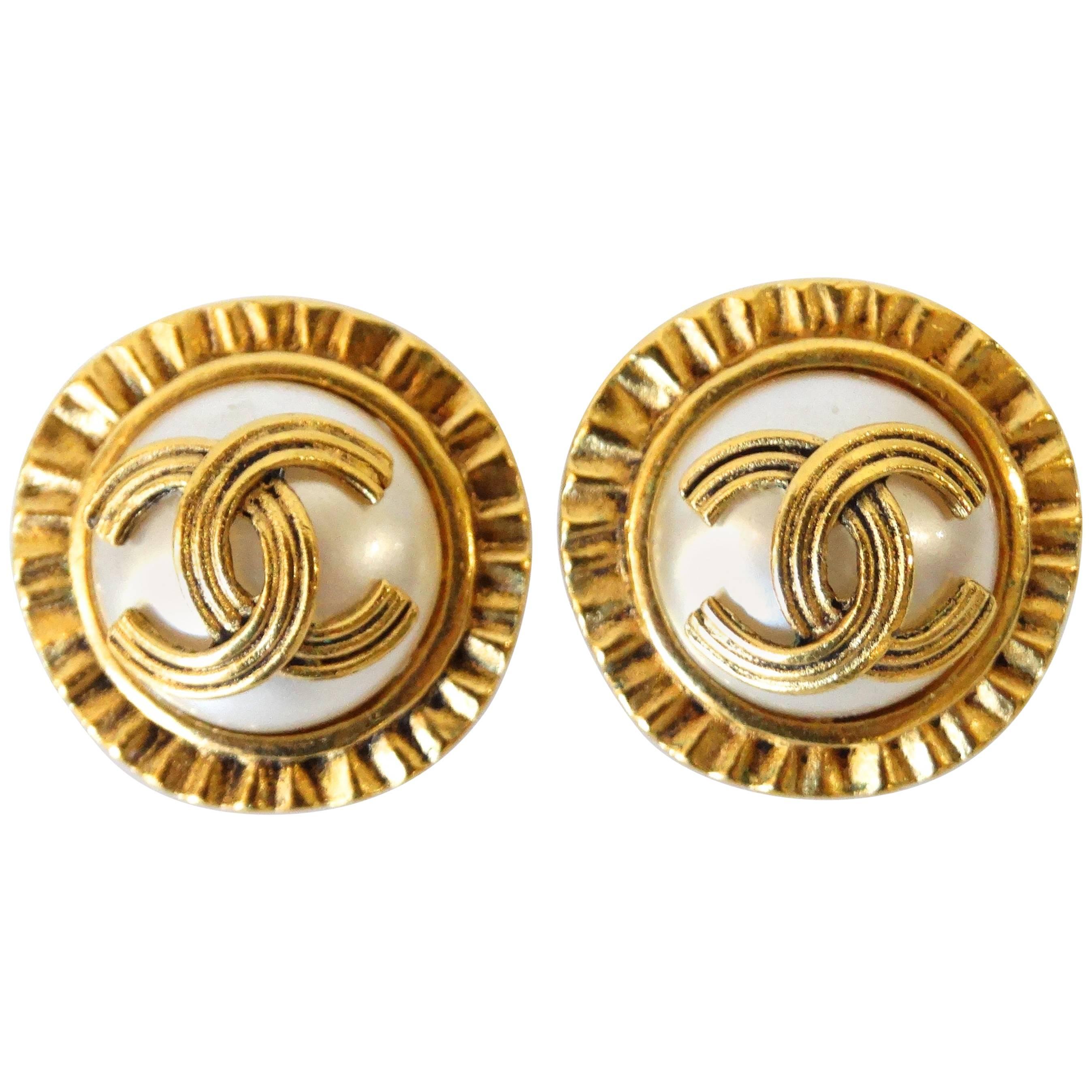 1980s Chanel Pearl Earrings 