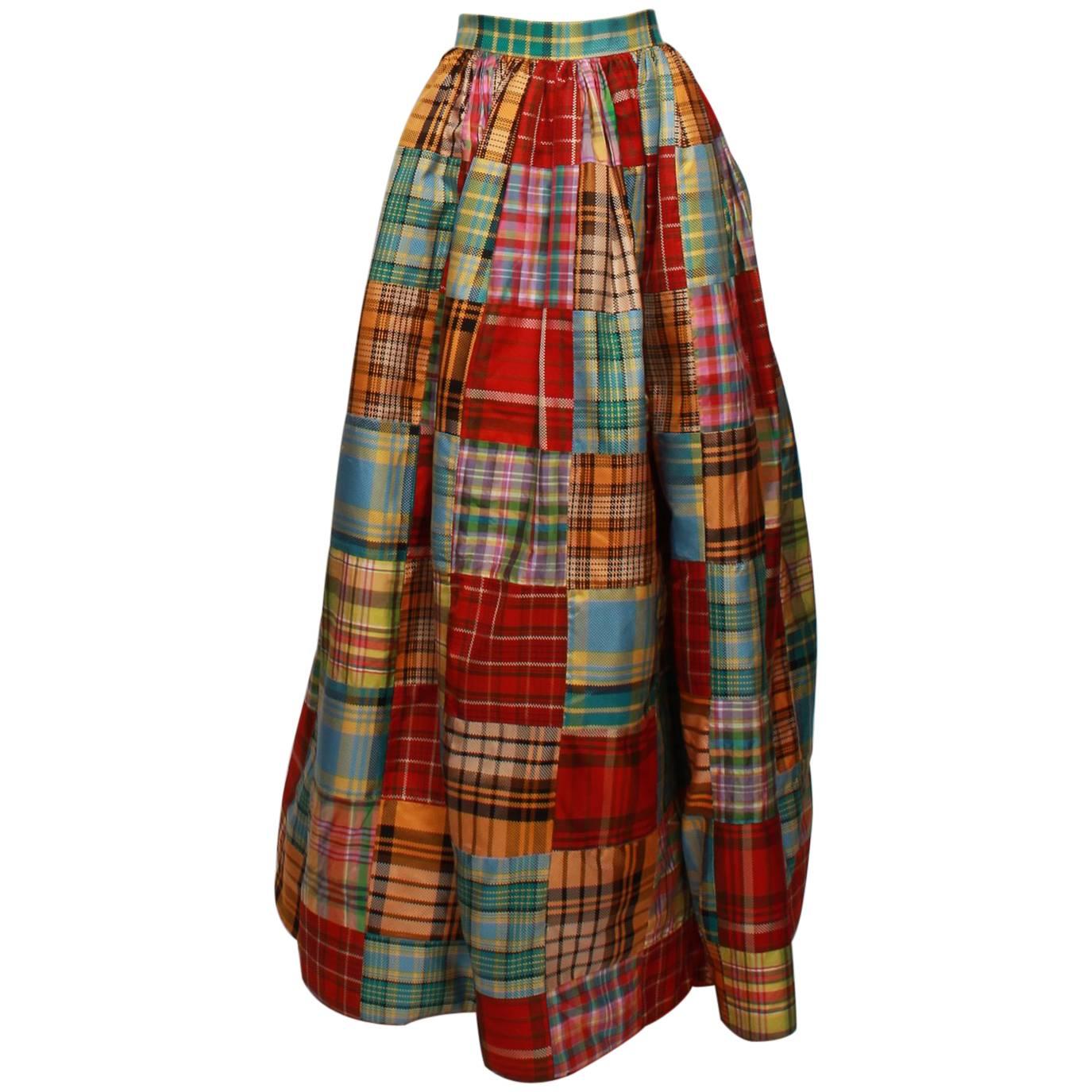 OSCAR DE LA RENTA Patchwork Ball Skirt For Sale