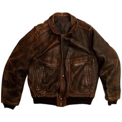 Men's Vintage Leather Indiana Jones Bomber Jacket, 1980s