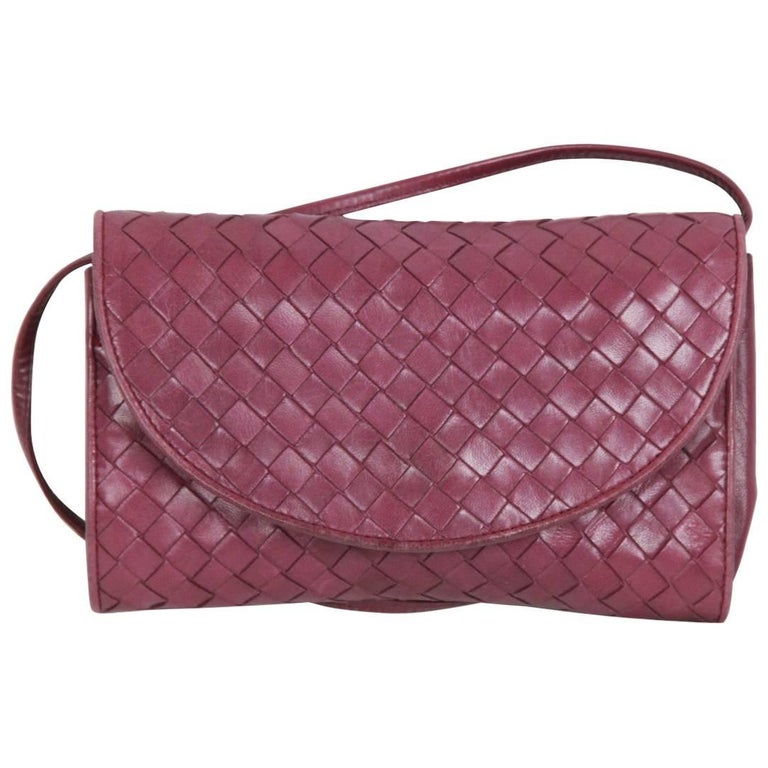 BOTTEGA Vintage Purple INTRECCIATO Leather SMALL MESSENGER BAG