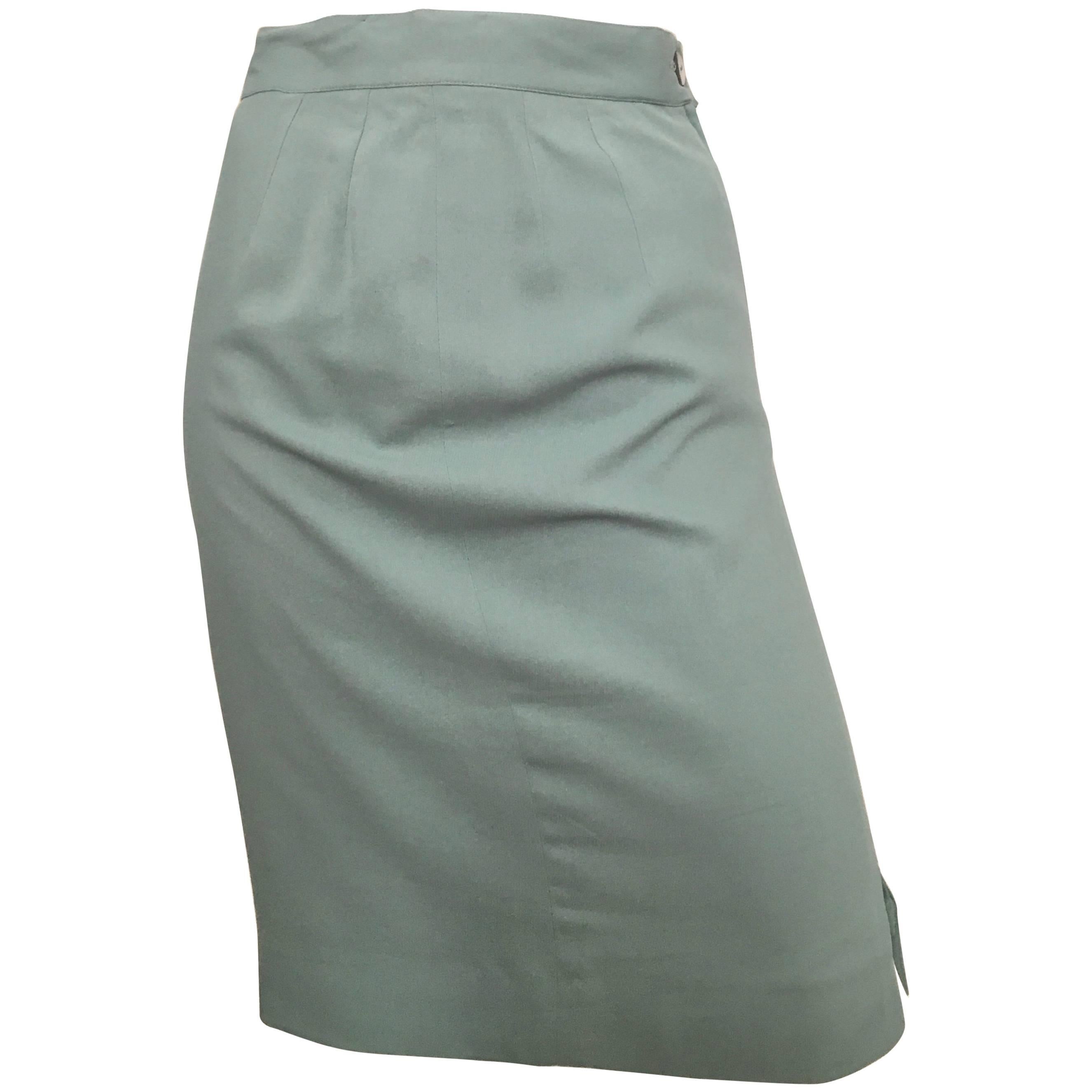 Ferragamo 1980s Cotton Pencil Skirt Size 6.  For Sale