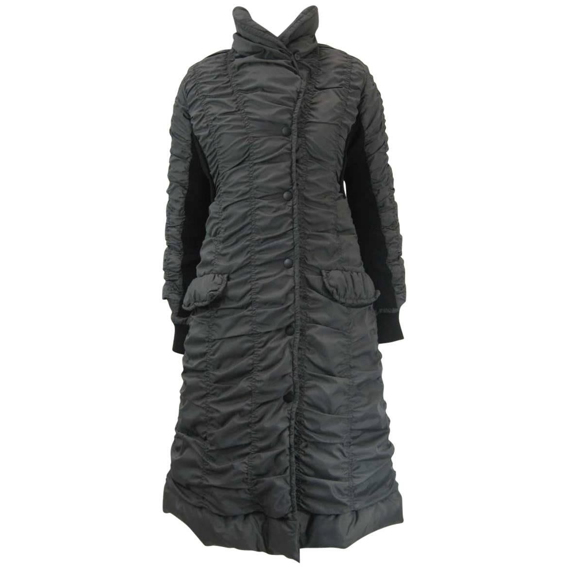 Issey Miyake Ruched Down Long Puffer Jacket 