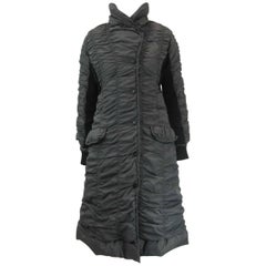 Retro Issey Miyake Ruched Down Long Puffer Jacket 