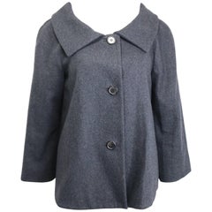 Used Marni Grey Wool 3/4 Sleeves CollarJacket