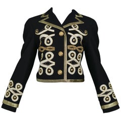 Vintage Gianni Versace Baroque Metallic Applique & Gold Studded Jacket