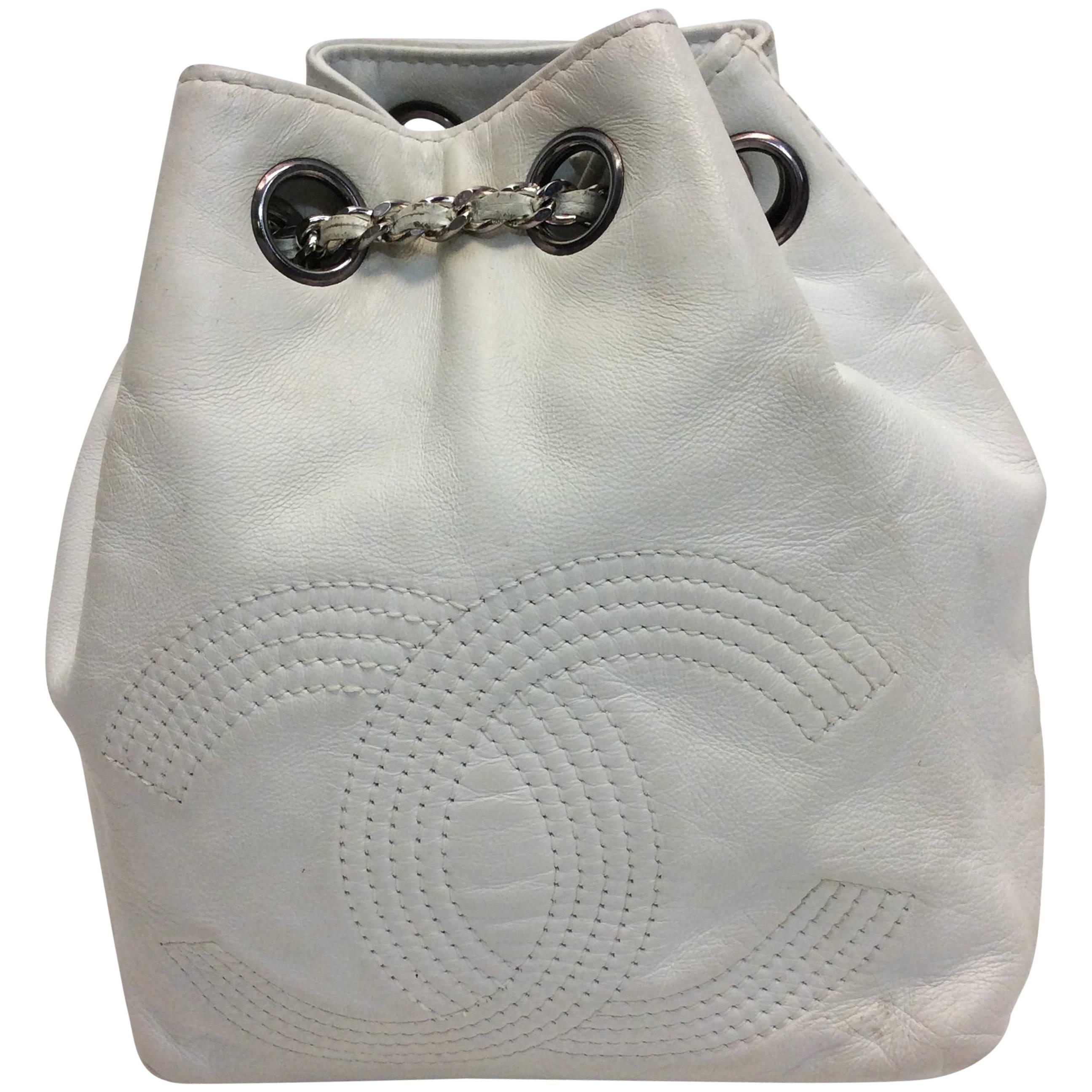 Chanel White Small Vintage Backpack