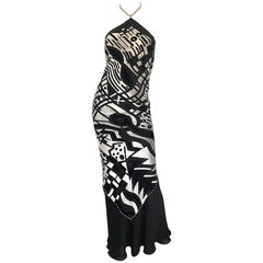 Melinda Eng Runway Sample Black + Silver Silk Cut - Out Velvet Rhinestone Gown