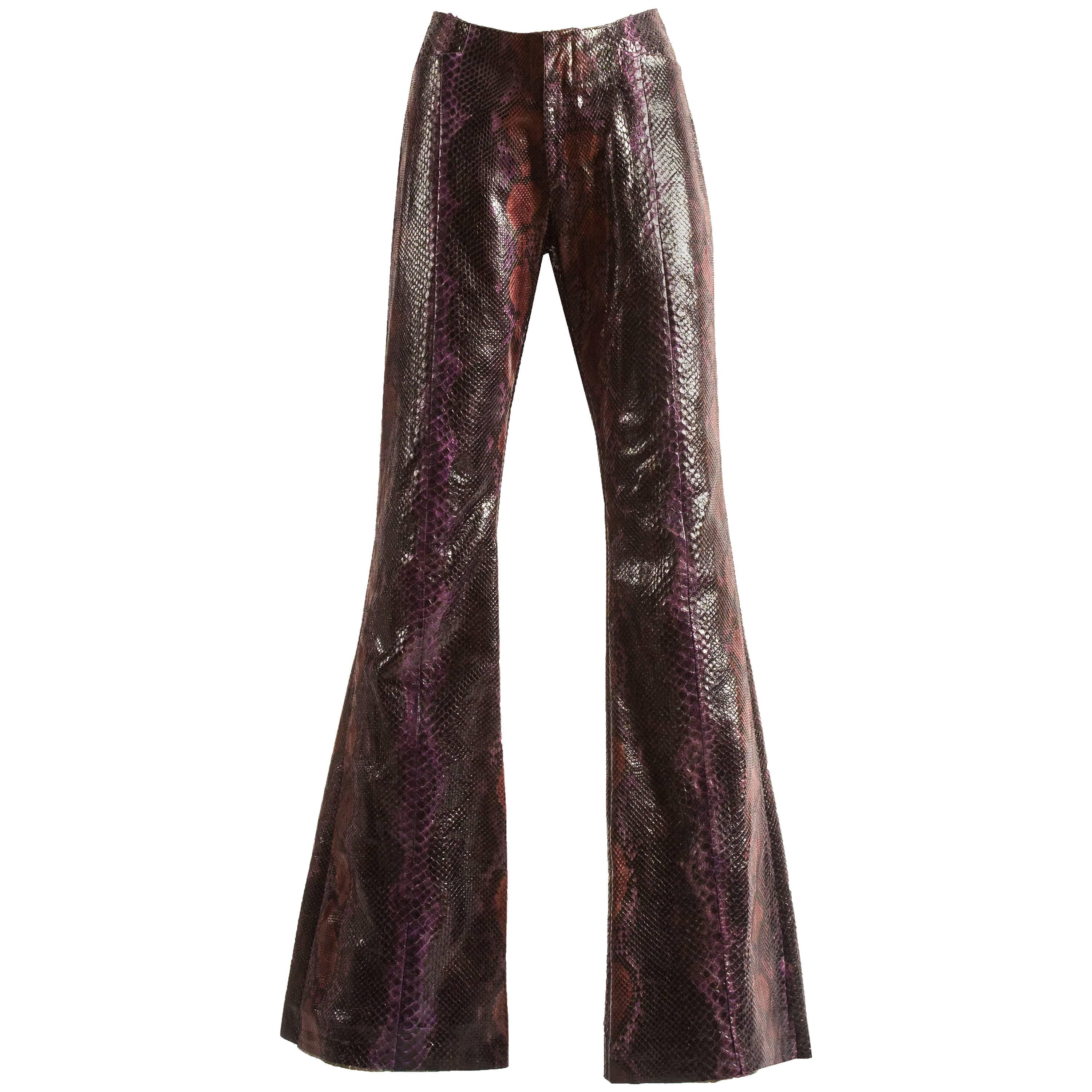 Tom Ford for Gucci Mens Python Plum Flares, Spring-Summer 2000  