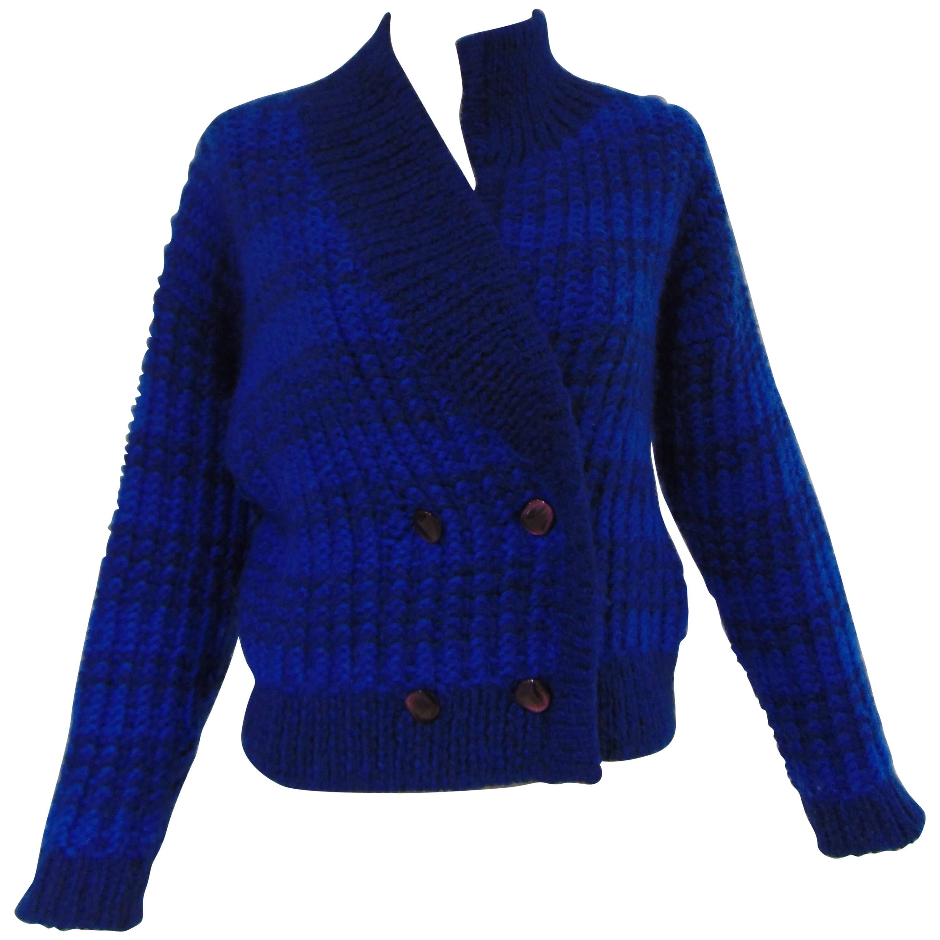 Emilio Pucci by Herwool - Cardigan bleu en laine 