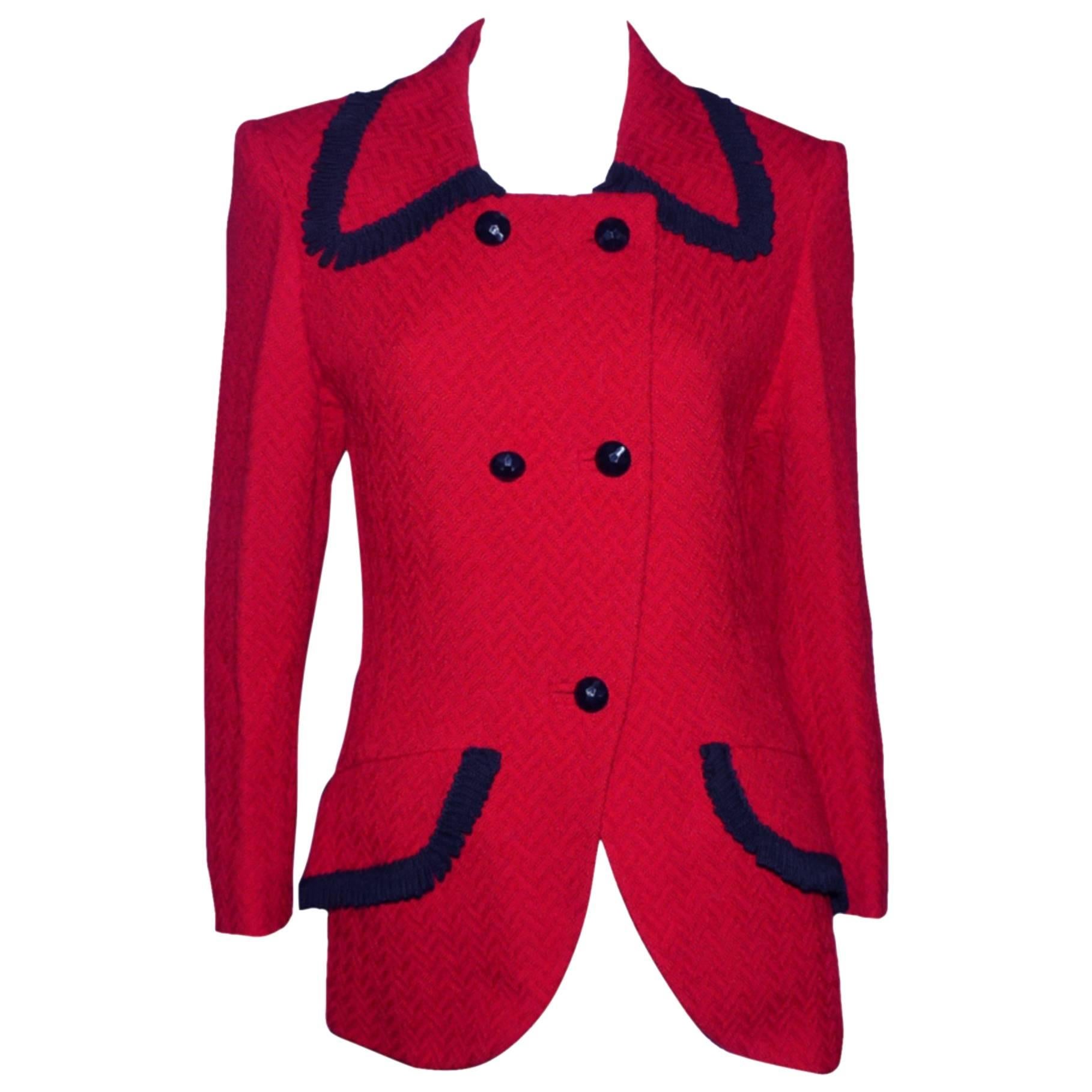 Rare and Vintage Nina Ricci Haute Couture Wool Jacket Bi Colore
