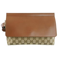 Gucci Brown Leather and Monogram Canvas Belt Bag / Fanny Pack