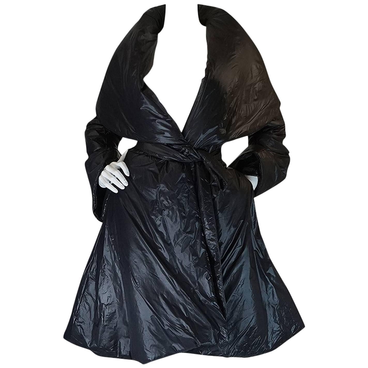 1980s OMO Norma Kamali Black Sleeping Bag Coat with Hood at 1stDibs ...