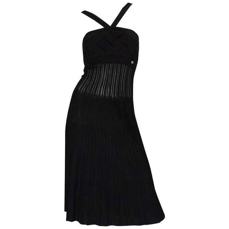 2008C Chanel Resort Runway Knit Bandage Halter Top Dress For Sale at