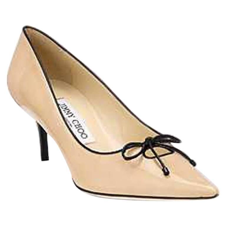 Jimmy Choo Nude and Black Owlet shoes   For Sale