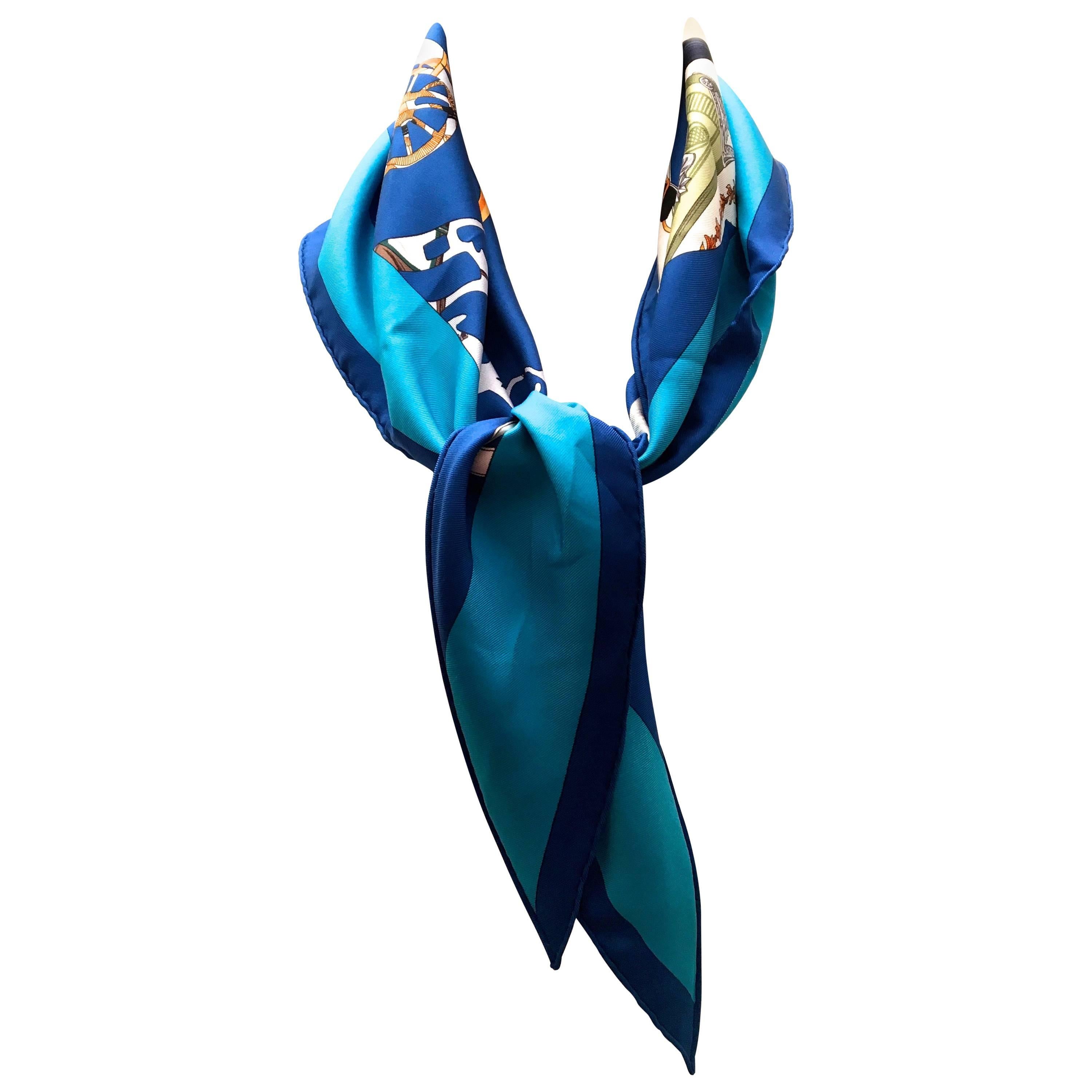 Triangle Hermes Scarf - 100% Silk Rare For Sale