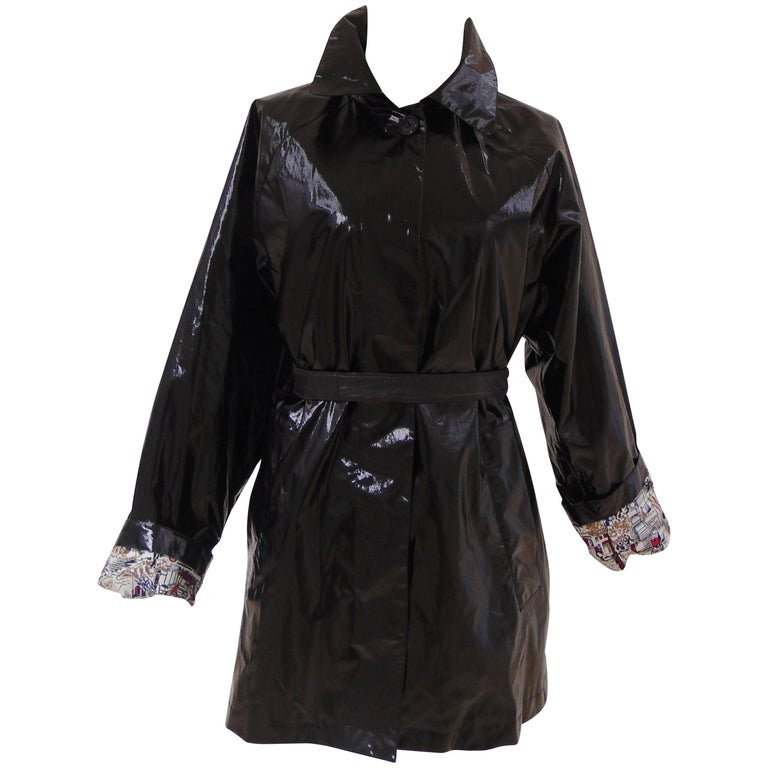 Louis Vuitton black cotton rain - trench coat at 1stdibs
