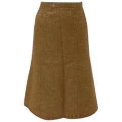 Vintage Moschino Cheap & Chic beije gold tone wool skirt 