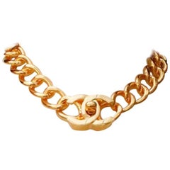 1995 Fall Collection, Chanel gilded metal choker with twist-lock clasp