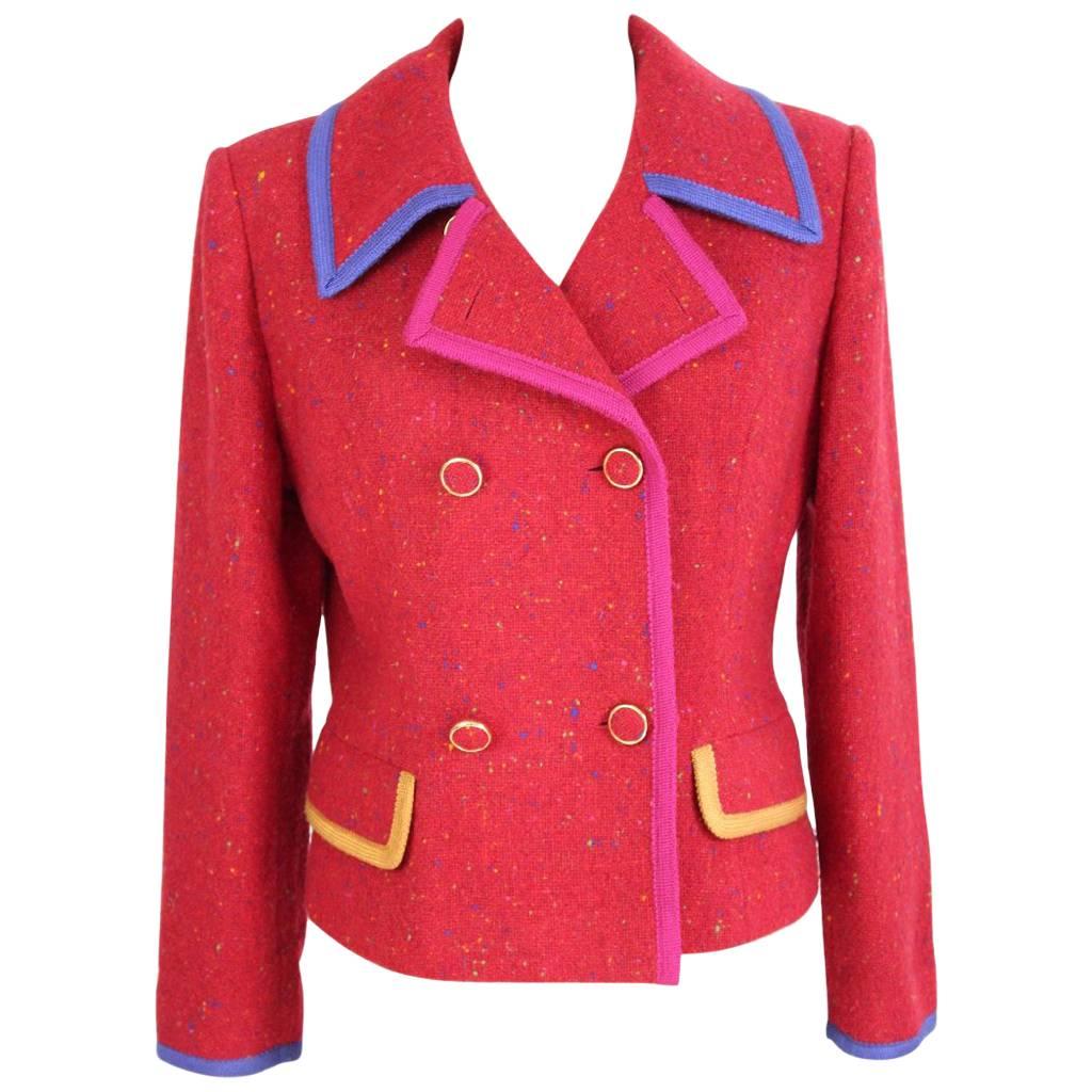 Enrico Coveri vintage viale morin jacket tweed forte dei marmi edition size 44 