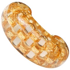 1990s Chanel lucite and gilded metal bangle