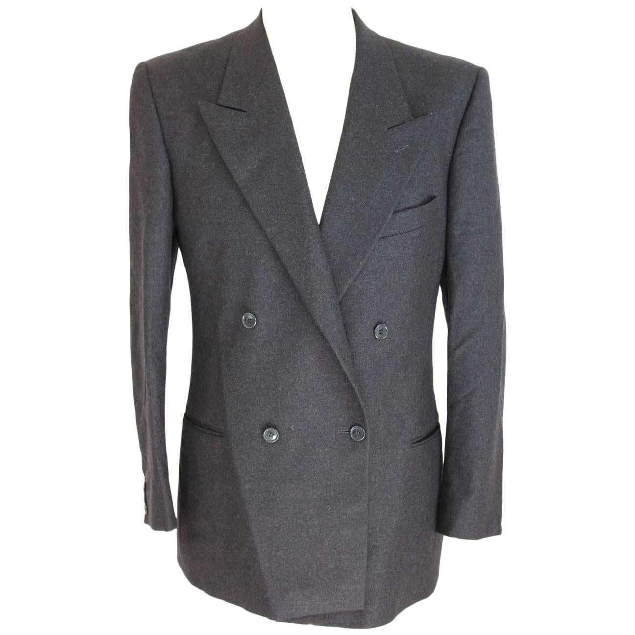 Giorgio Armani wool gray jacket blazer double breasted men’s size 46 1990s