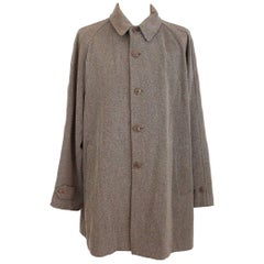 Giorgio Armani Vintage wool brown beige classic coat size 50 it made italy