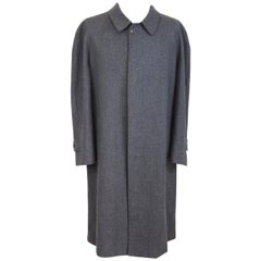 Corneliani vintage woven wool dark gray classic coat size 56 it made italy