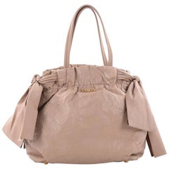 Prada Convertible Bow Tie Shoulder Bag Leather Medium